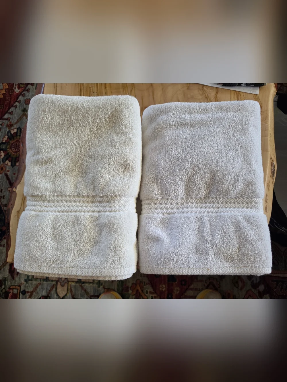 Boutique Off-White Cream Bath Sheet - Plush 100% Turkish Cotton Loops XLG EUC